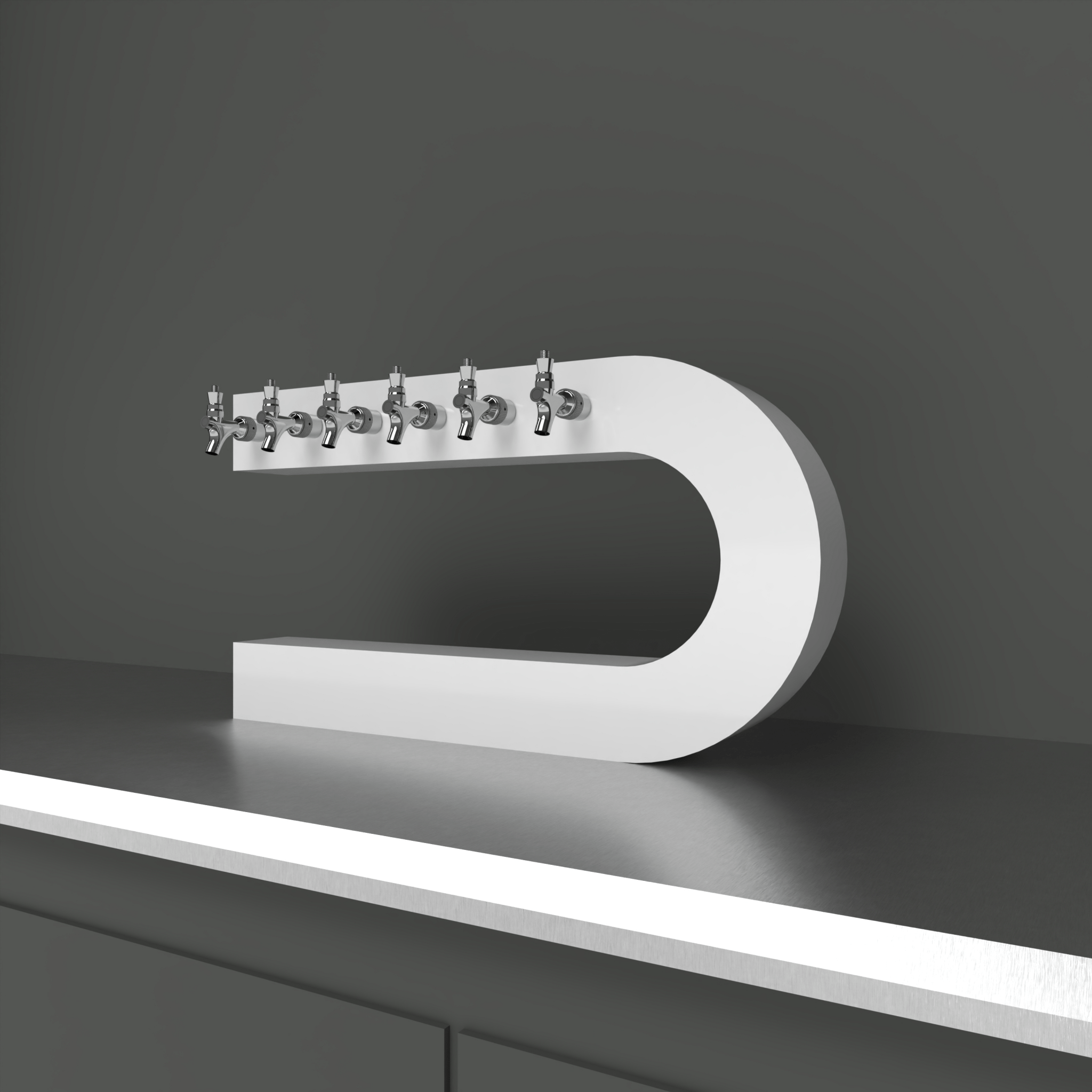 C Cee Reversed | 6 Taps | Glossy White