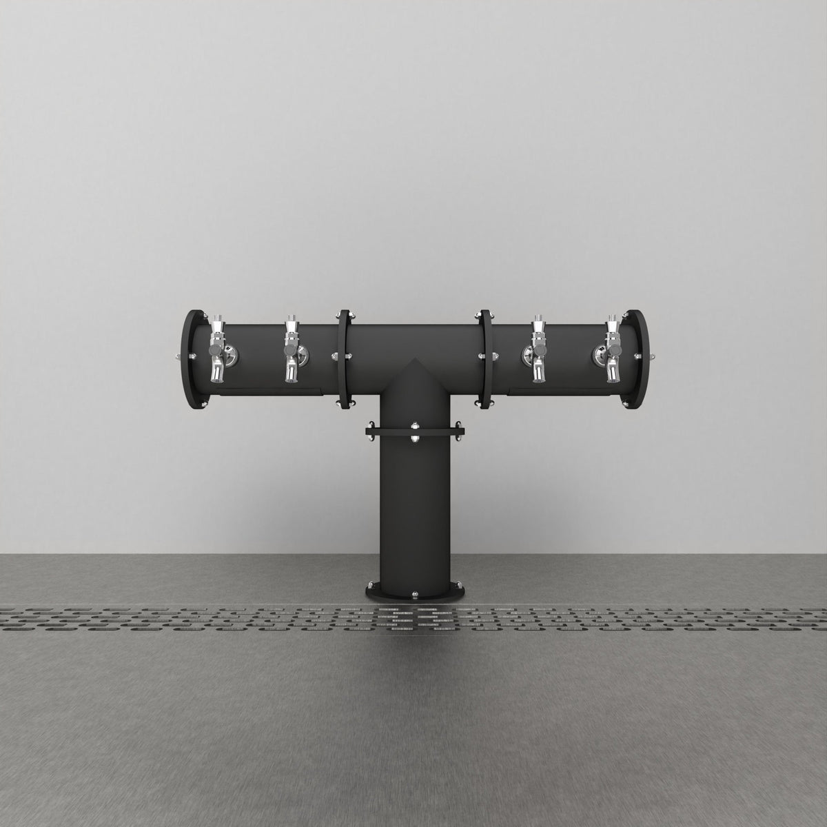 Arcadia Tee 4in — Matte Black beer tower