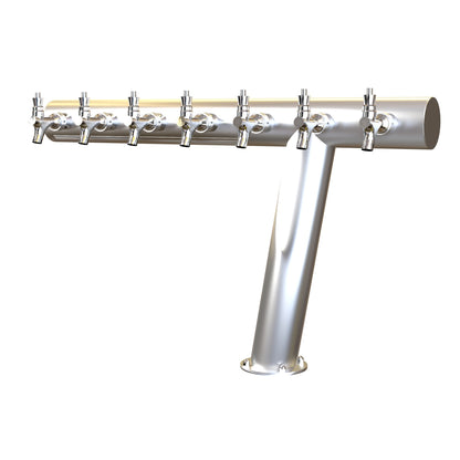 Azimut Tee 3in beer tower, 7 taps, brushed stainless
