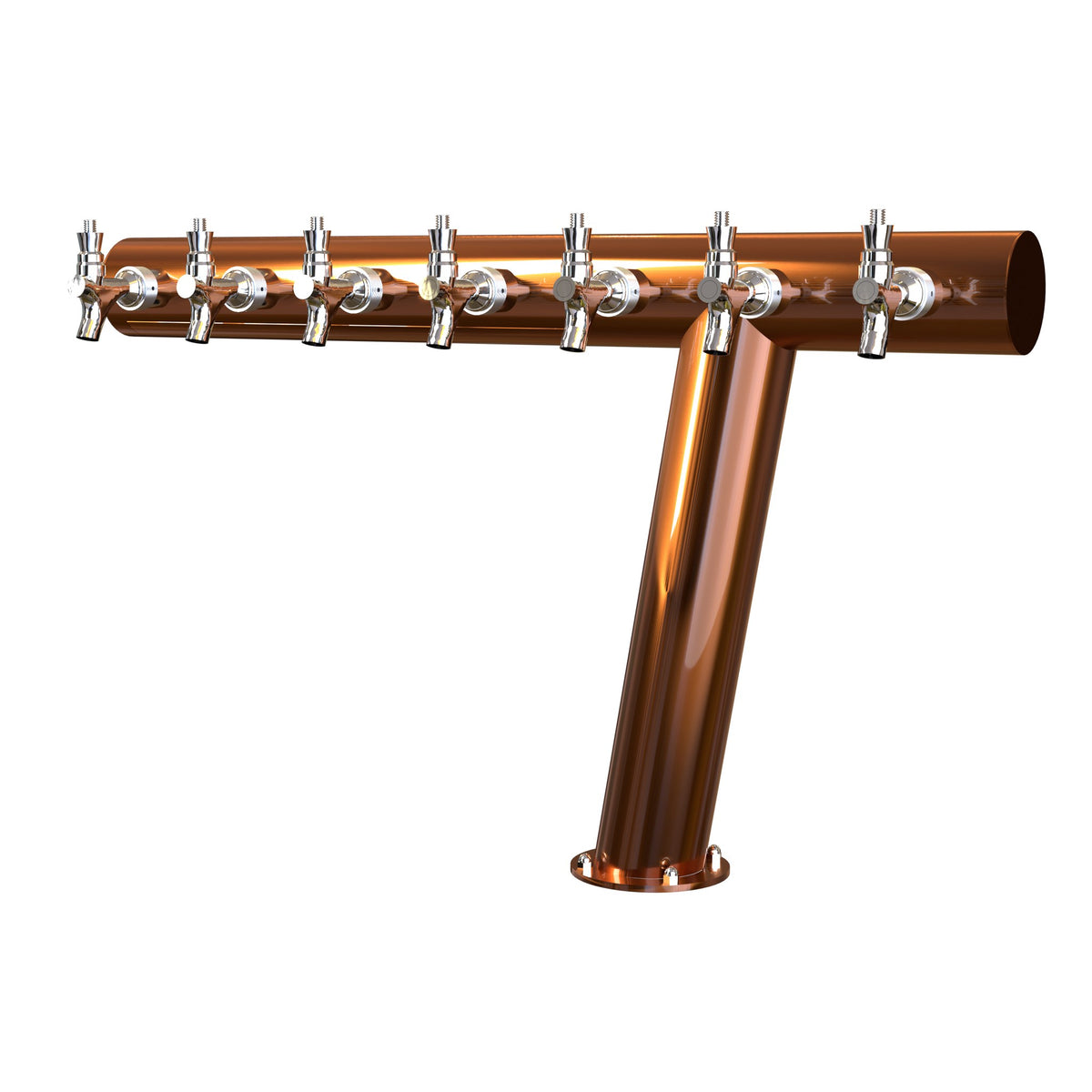 Azimut Tee 3in beer tower, 7 taps, candy copper