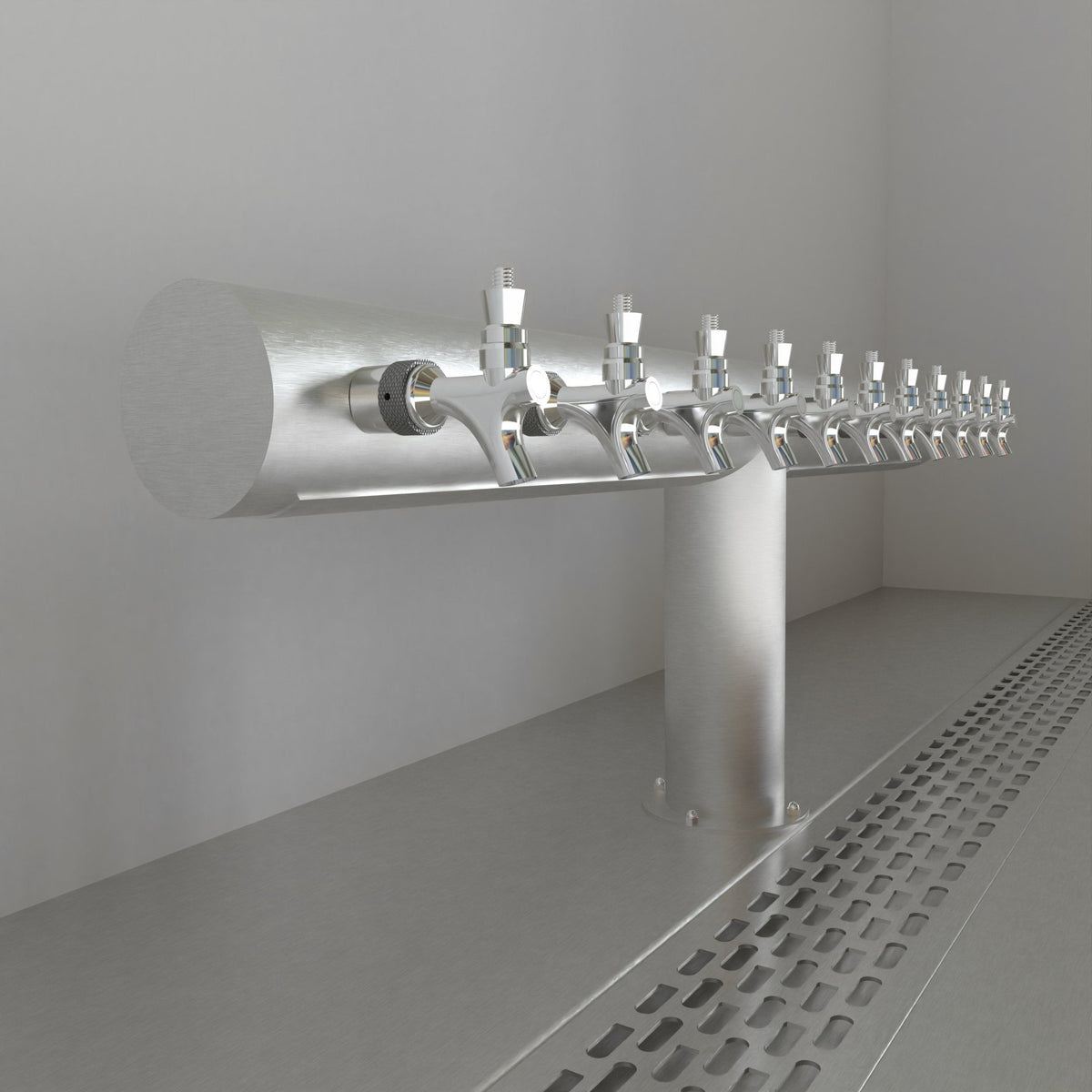 Pass Thru Tee 4in — Brushed beer tower