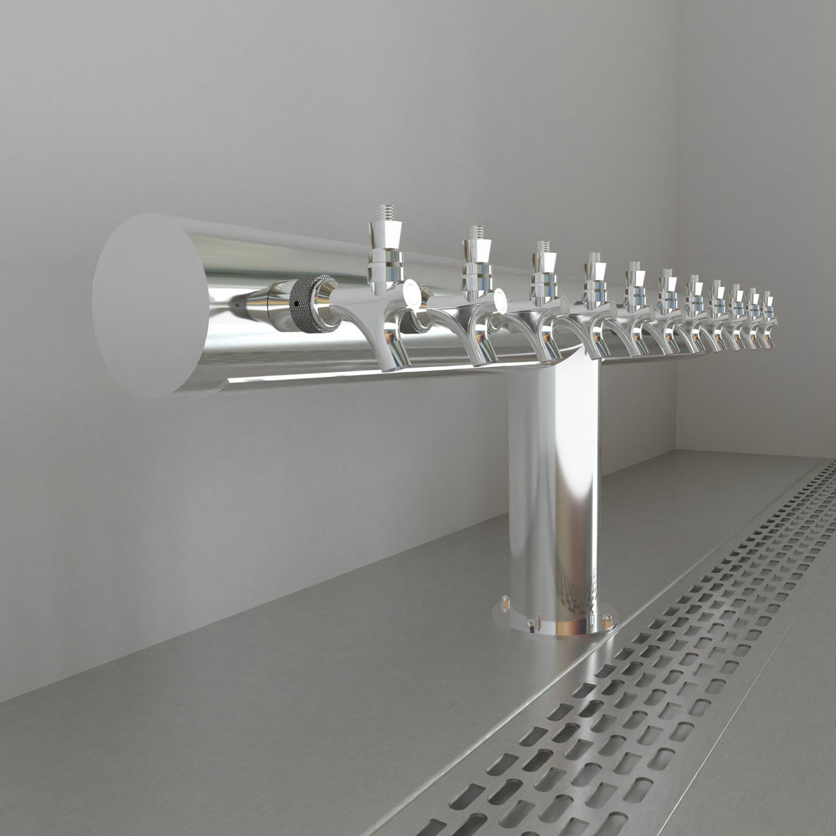 Pass Thru Tee 4in — Polished beer tower